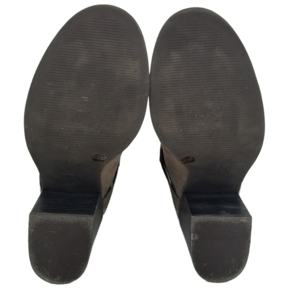 Arturo Chiang Caraleigh Peep Toe Leather Booties Warm Neutral Women's Size 8.5 - Picture 9 of 11